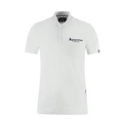 Aquascutum Bomullspolo med kontrastlogo White, Herr