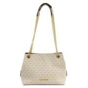 Michael Kors Pre-owned Pre-owned Canvas axelremsvskor White, Dam