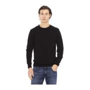 Baldinini Trendig Rund Hals Monogram Topp Black, Herr