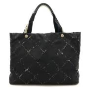 Chanel Vintage Pre-owned Canvas axelremsvskor Black, Dam