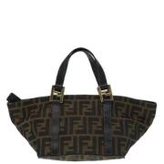 Fendi Vintage Pre-owned Canvas handvskor Brown, Dam