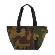 Hervé Chapelier Camouflage Print Tote Bag med Dubbel Dragkedja Green, ...