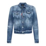 Dsquared2 Jeansjacka med vintageeffekt Blue, Dam