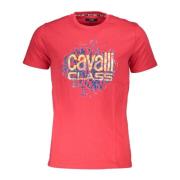 Cavalli Class Röd T-shirt med korta ärmar och logotyp Red, Herr