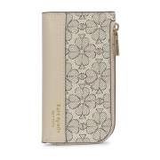 Kate Spade Blomma belagd canvas Bifold Plånbok Beige, Dam