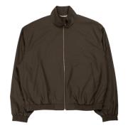 Auralee Mörk Khaki Ull Zip Blouson Brown, Herr