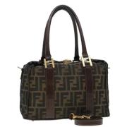 Fendi Vintage Pre-owned Canvas handvskor Brown, Dam