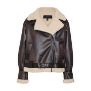 Vero Moda Fuskpäls Bikerjacka Brown, Dam