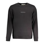 Calvin Klein Svart Långärmad Broderad Tröja Black, Herr