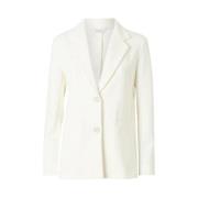 Max Mara Vit Blazer i Mjuk Jersey Milano Stygn White, Dam