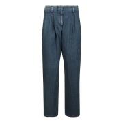 Golden Goose Wide Leg Dirty Wash Jeans Blue, Dam