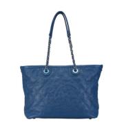 Chanel Vintage Pre-owned Laeder totevskor Blue, Dam