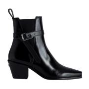 Zadig & Voltaire Vintage läder ankelboots med C-spänne Black, Dam