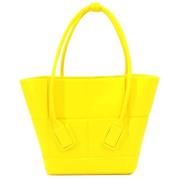 Bottega Veneta Vintage Pre-owned Canvas handvskor Yellow, Dam