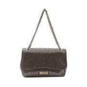 Pompei Donatella Läder Crossbody-väska med Logofoder Gray, Dam