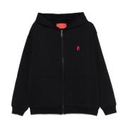 Vision OF Super Flame Logo Zip Hoodie Black, Herr