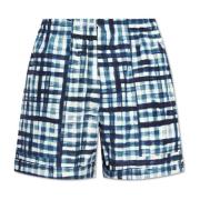 Bottega Veneta Rutigt mönster shorts Blue, Herr