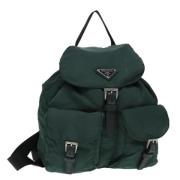 Prada Vintage Pre-owned Nylon ryggsckar Green, Dam