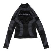 Misbhv Svart Sport Longsleeve med Jacquard Mönster Black, Dam