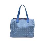 Chanel Vintage Pre-owned Tyg totevskor Blue, Dam