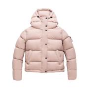 RefrigiWear Kort Nylon Pufferjacka med huva Pink, Dam