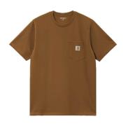 Carhartt Wip Fick T-shirt Bomull Jersey Bröstficka Brown, Herr