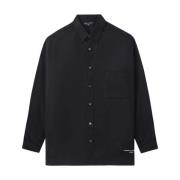 Comme des Garçons Svart Bomull Klassisk Skjorta med Logotyp Black, Her...