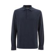 Corneliani Blå Bomullspolotröja Blue, Herr