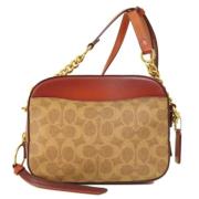 Coach Pre-owned Pre-owned Canvas axelremsvskor Brown, Dam