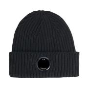 C.p. Company Svart Ull Bonnet Mössa Black, Herr