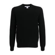 Comme des Garçons Svart Ullstickad Tröja Rund Hals Black, Herr