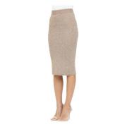 Simona Corsellini Guld Glitter Midi Kjol Beige, Dam