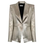 Patrizia Pepe Metallisk blazer för kvinnor Gray, Dam