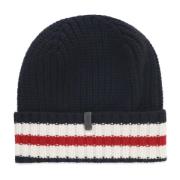 Brunello Cucinelli Svart Cashmere Beanie med Messingdetalj Black, Dam