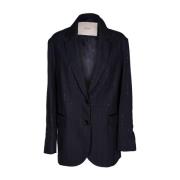 Jucca Oversized blazer med lurexinsatser Black, Dam