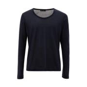 Corneliani Blå Sidens T-shirt Blue, Herr