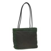 Prada Vintage Pre-owned Nylon handvskor Green, Dam