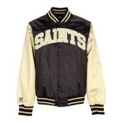 New Era NFL Satin Bomber Jacka Svart/Vit Black, Herr