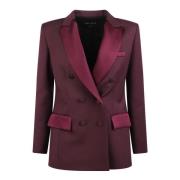 Hebe Studio Burgundy Silkesblazer Red, Dam