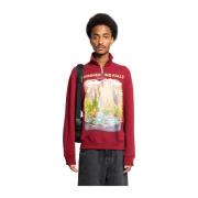 Loewe Burgundy Zip-Up Sweatshirt Red, Herr