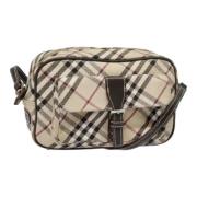 Burberry Vintage Pre-owned Canvas axelremsvskor Beige, Dam