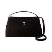 TotêMe Brun läder crossbody-väska med handtag Black, Dam