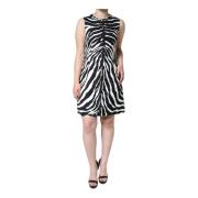 Dolce & Gabbana Zebra Print Sheath Mini Klänning Multicolor, Dam