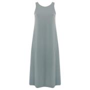 Max Mara Studio Vit Bomull Jersey Klänning Avion Gray, Dam