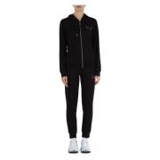 Emporio Armani EA7 Viskos tracksuit med dragkedja huva och byxor Black...