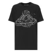 Vivienne Westwood Svart Bomull T-shirt med Orb-logotyp Black, Dam