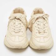 Gucci Vintage Pre-owned Laeder sneakers Beige, Herr