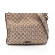 Gucci Vintage Pre-owned Canvas axelremsvskor Beige, Dam