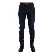 Frankie Morello Slim Fit Jeans Blå Tvätt Blue, Herr