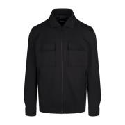 Hugo Boss Svart Bomullsblandat Herrkläder Overshirt Black, Herr